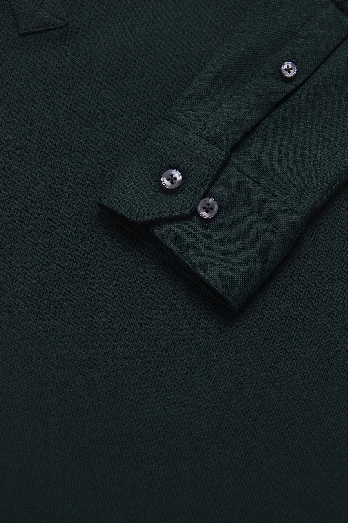 Camisa Piqué Polera Algodón Verde Botella